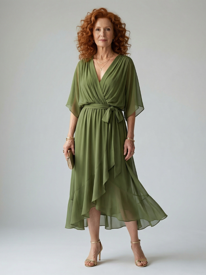 Elric draped midi dress