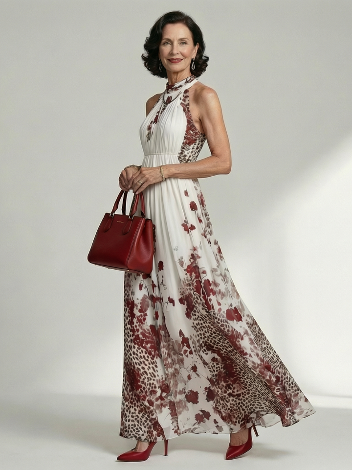 Orlune pleated maxi dress