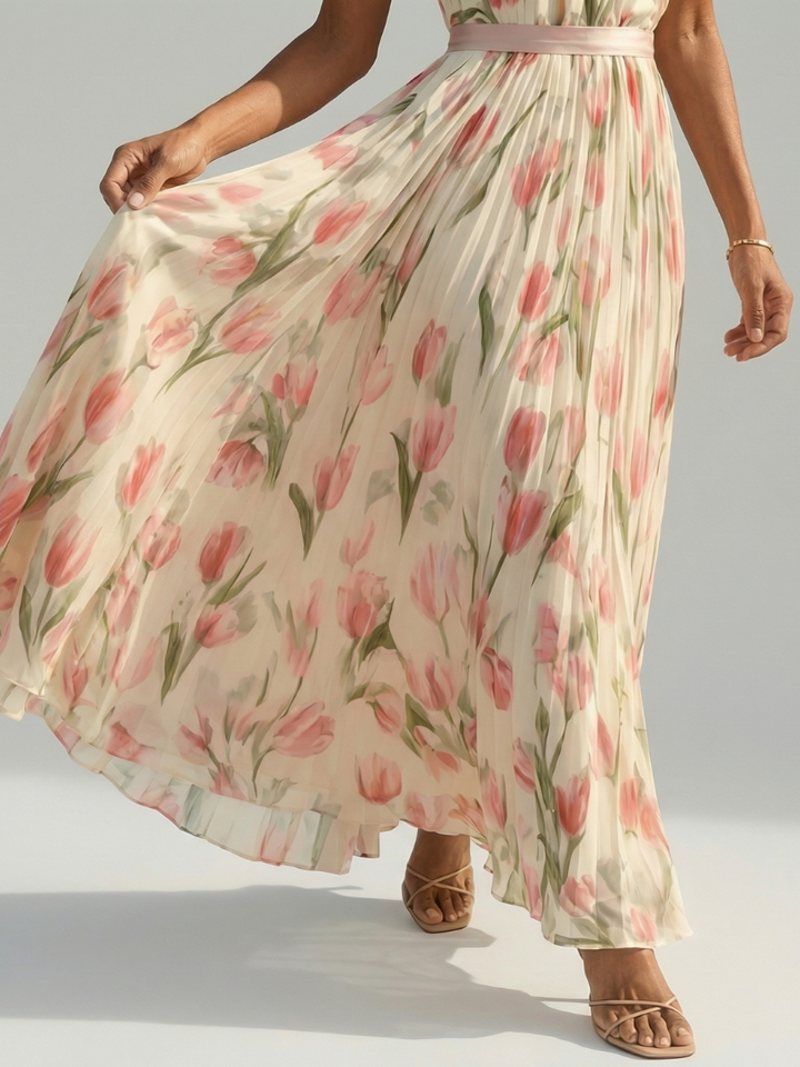 Aurelle floral halter midi dress