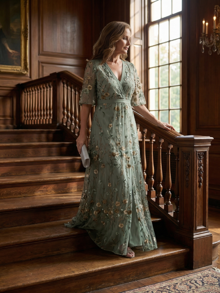 Selora halter maxi dress in sage green