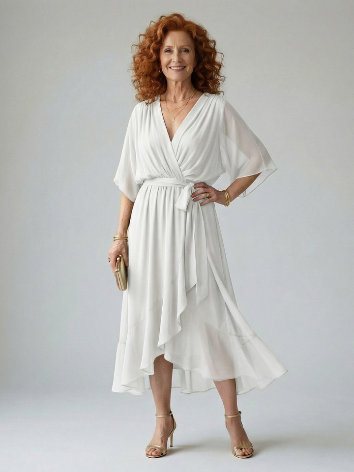 Elric draped midi dress