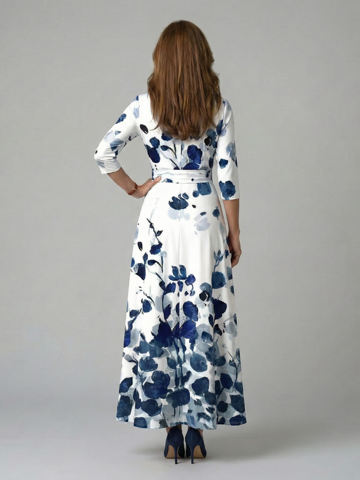 Celine collared wrap midi dress