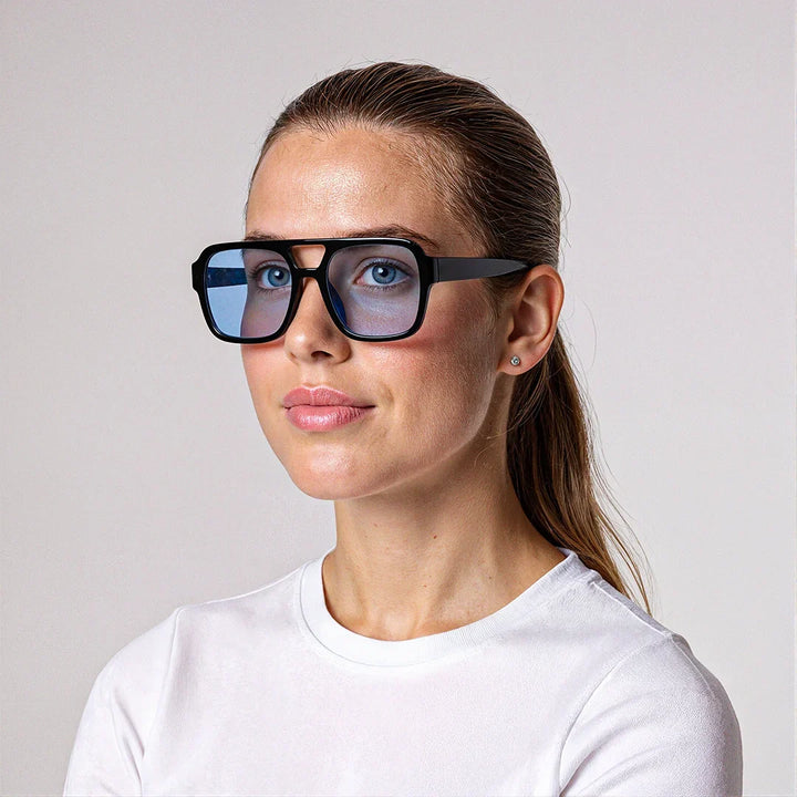 Colleen sleek black frame sunglasses